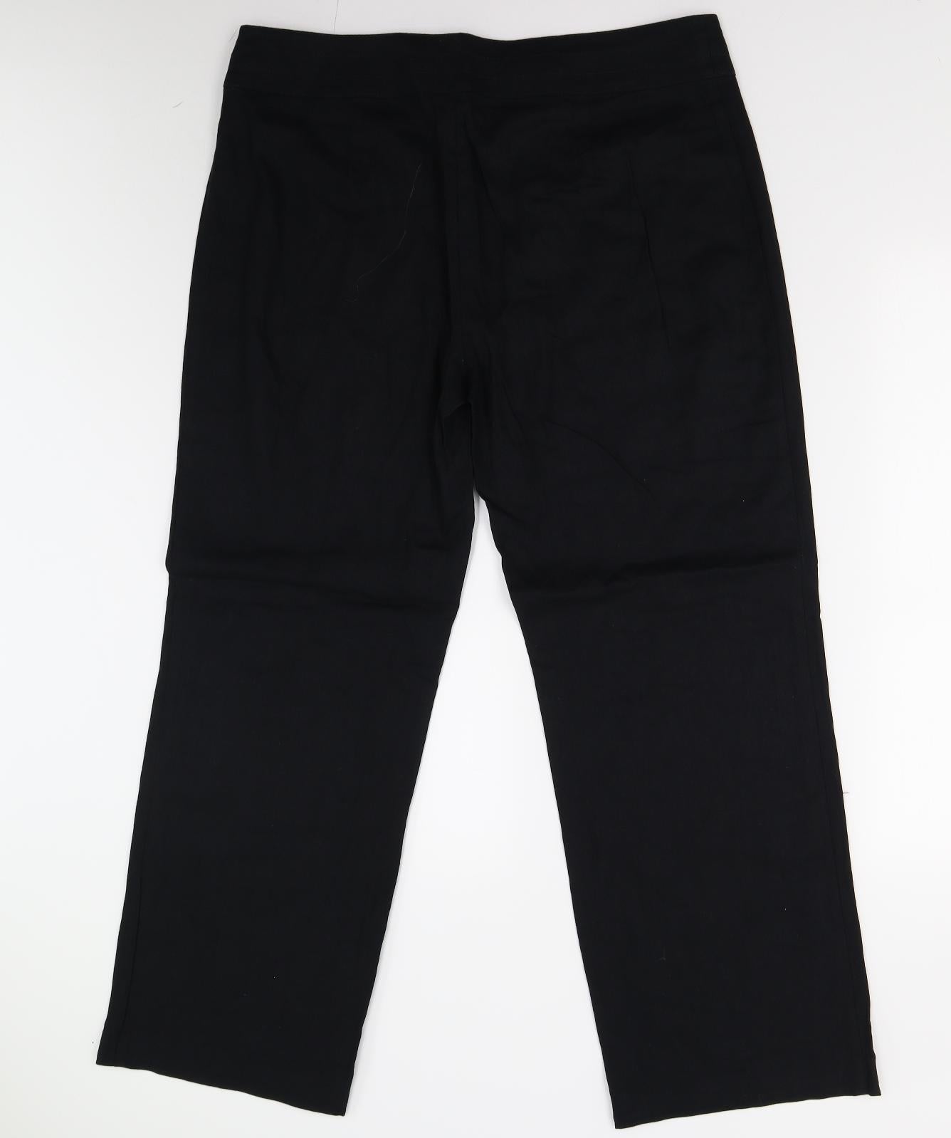 M&S Womens Black   Trousers  Size 16 L28 in