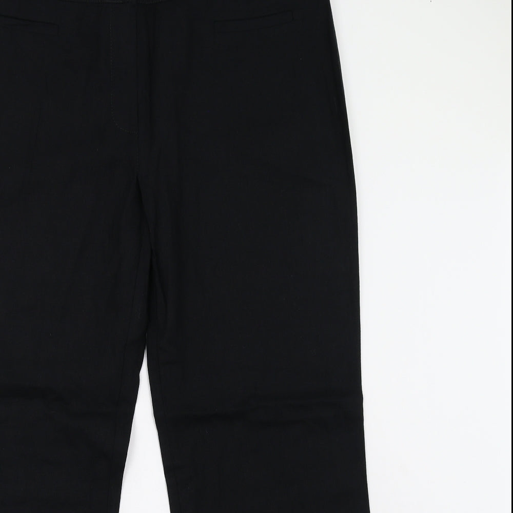 M&S Womens Black   Trousers  Size 16 L28 in