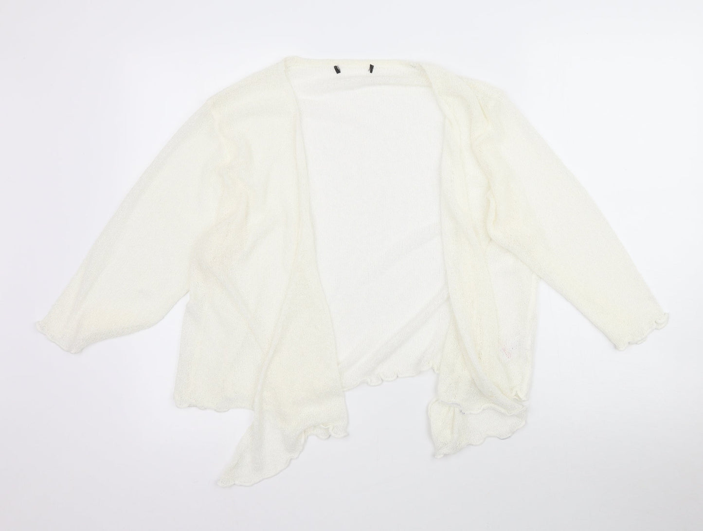 Preworn Womens Ivory   Cardigan Jumper Size L  - Waterfall