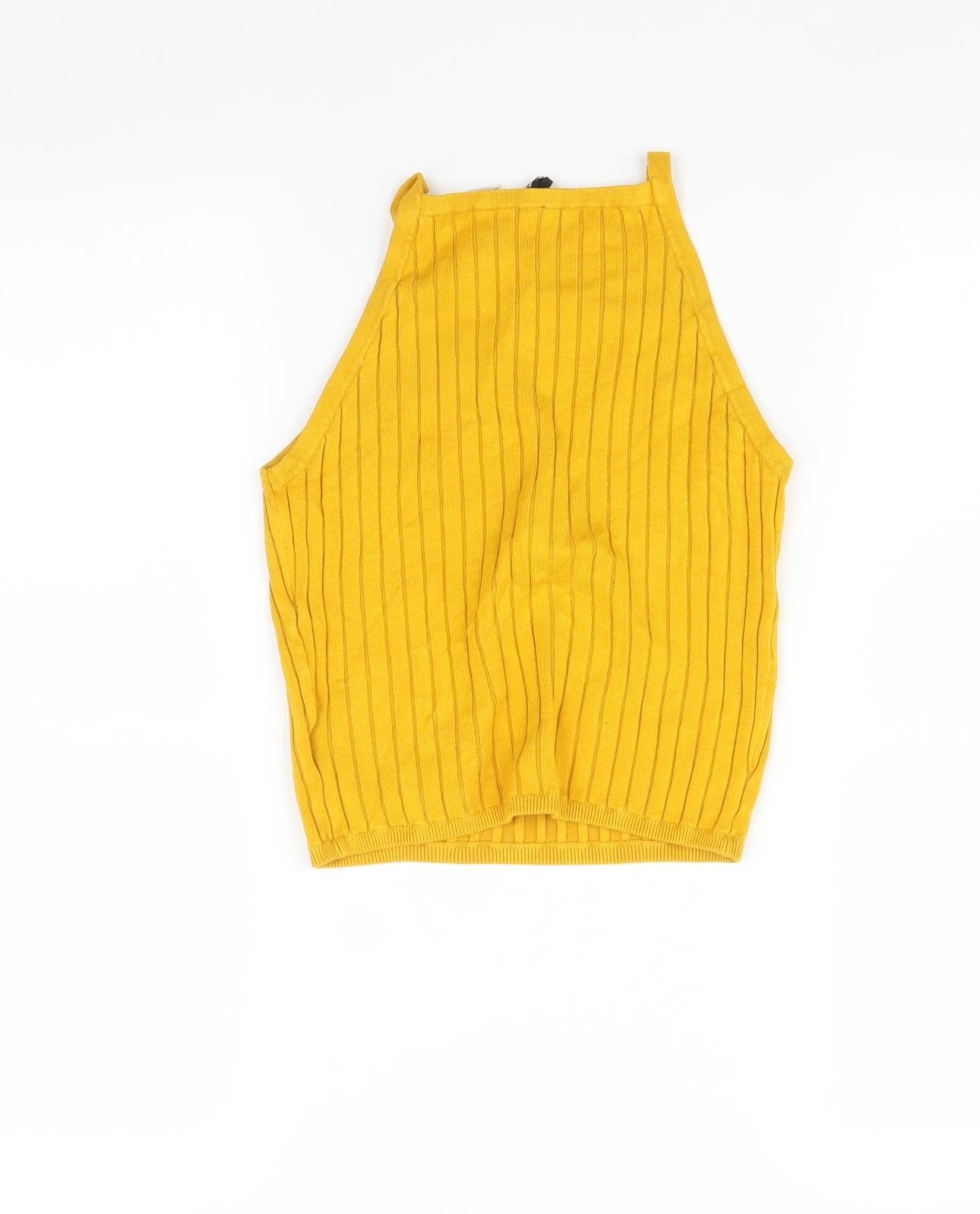H&M Womens Yellow   Basic T-Shirt Size S