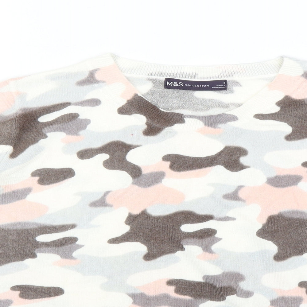 Marks and Spencer Womens Multicoloured Camouflage  Pullover Jumper Size 8
