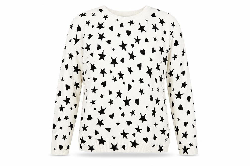 Marks and Spencer Womens Multicoloured   Pullover Jumper Size 12  - star and heart print