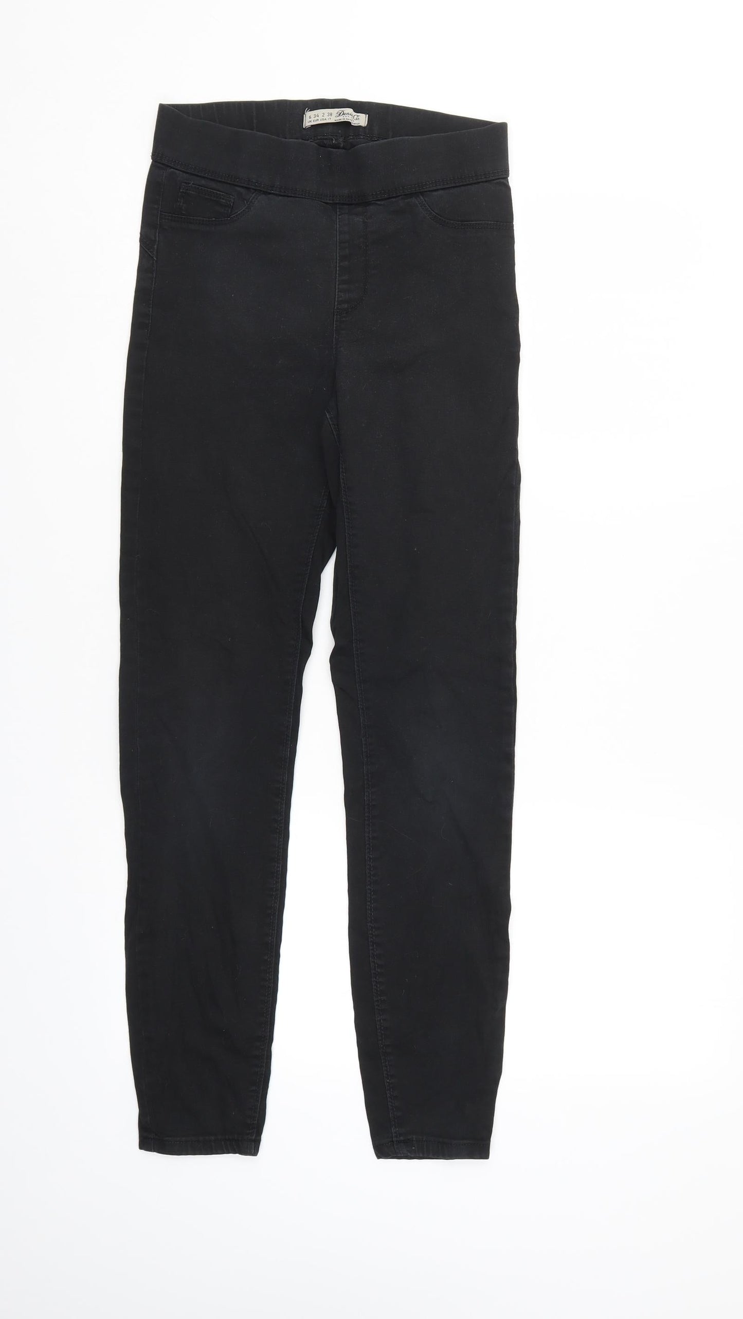 Denim & Co. Womens Black  Denim Straight Jeans Size 6 L28 in