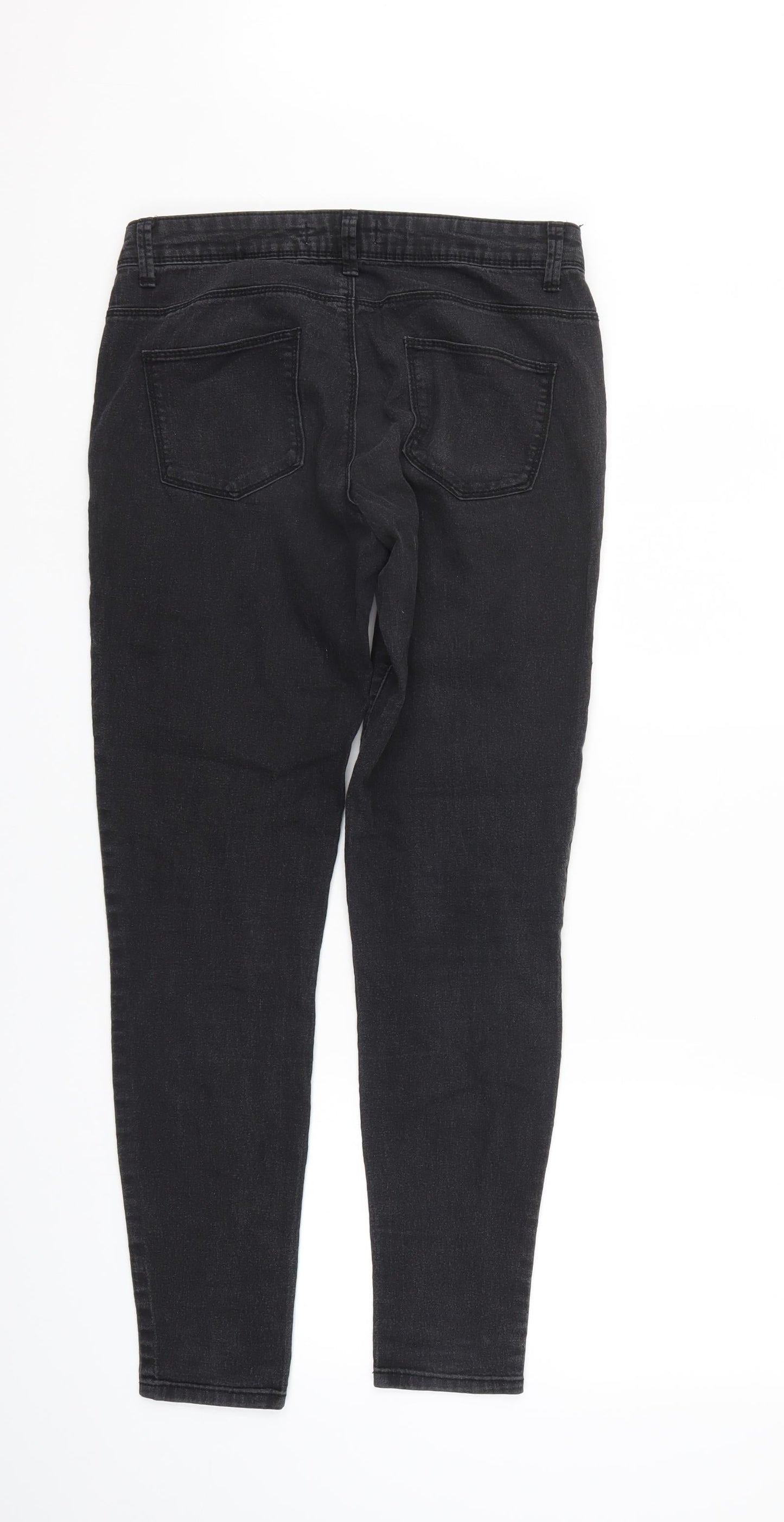 Denim & Co. Womens Black  Denim Straight Jeans Size 10 L30 in