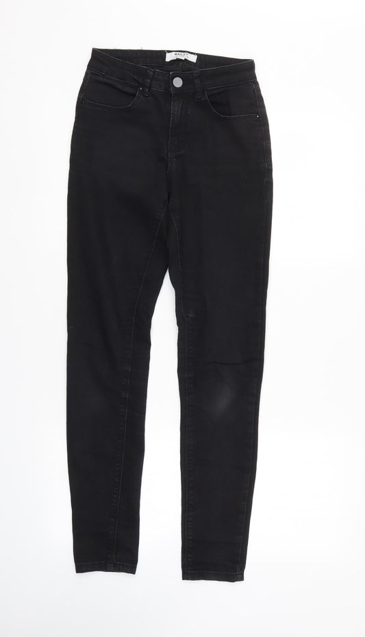 Dorothy Perkins Womens Black  Denim Tapered Jeans Size 8 L29 in