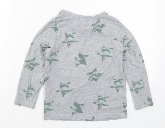 George Boys Grey Solid   Pyjama Top Size 4-5 Years  - Stars