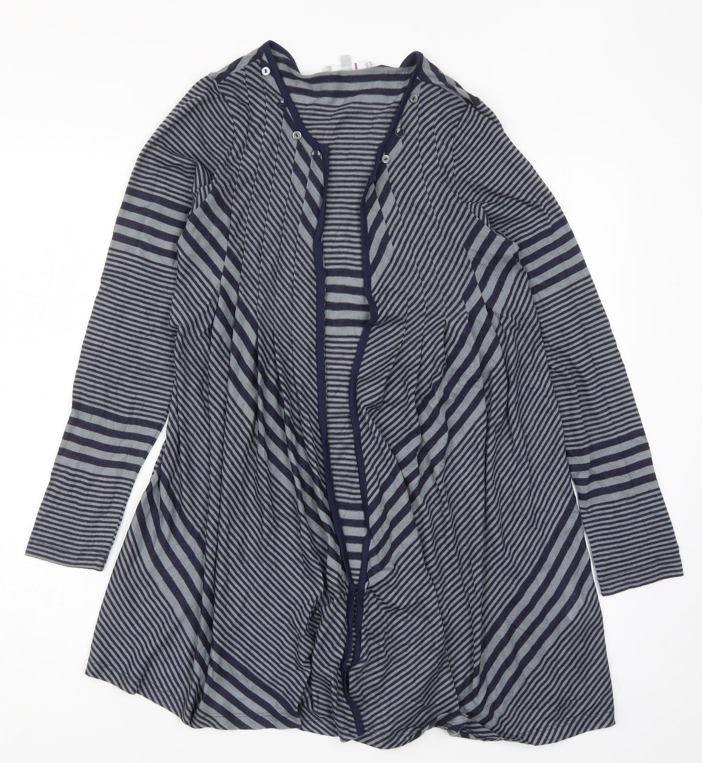 Per Una Womens Blue Striped  Cardigan Jumper Size 10