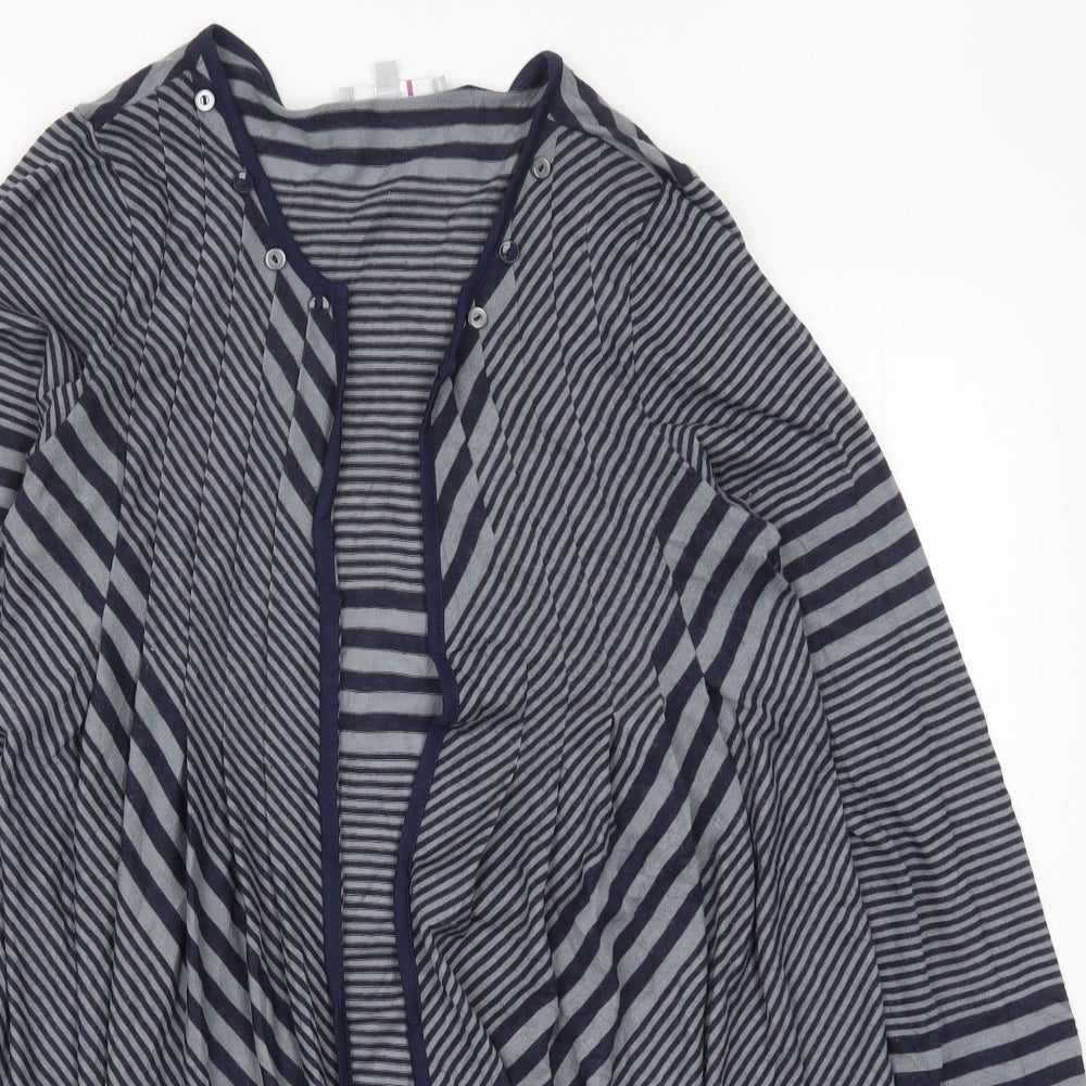 Per Una Womens Blue Striped  Cardigan Jumper Size 10