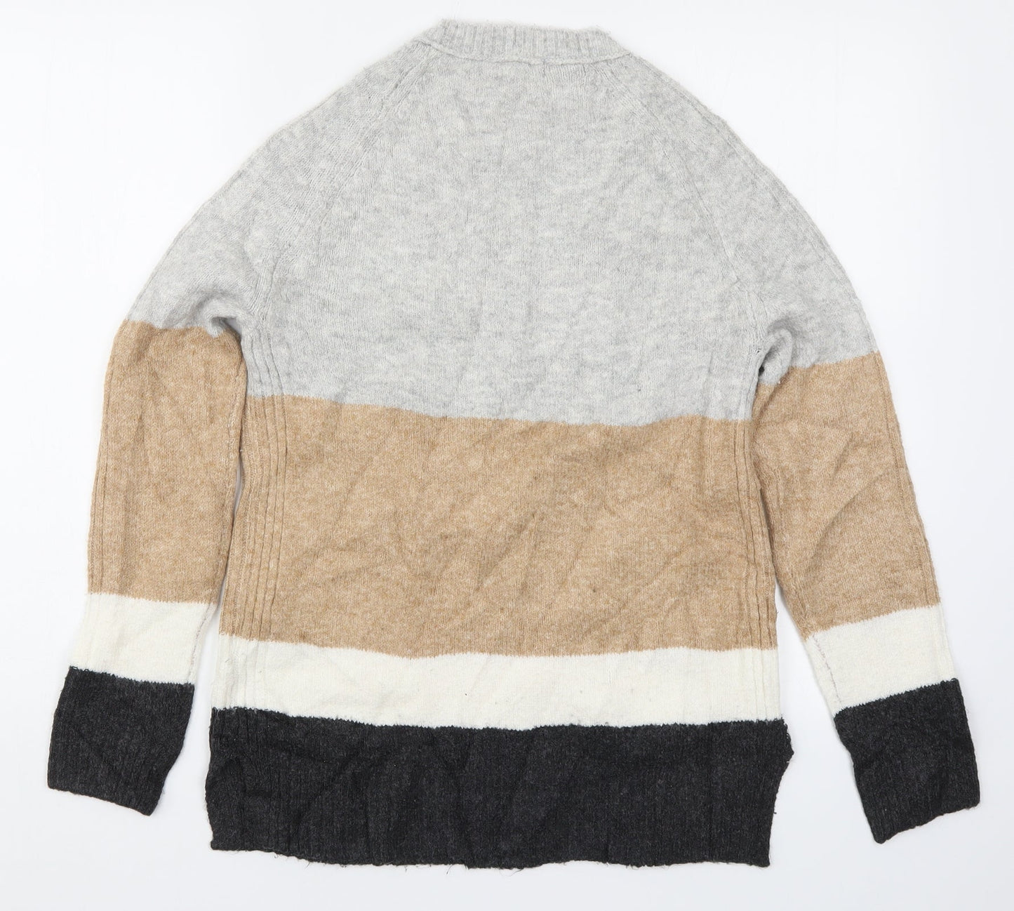 Marks and Spencer Womens Beige Striped Knit Pullover Jumper Size XS