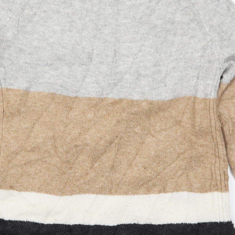 Marks and Spencer Womens Beige Striped Knit Pullover Jumper Size XS