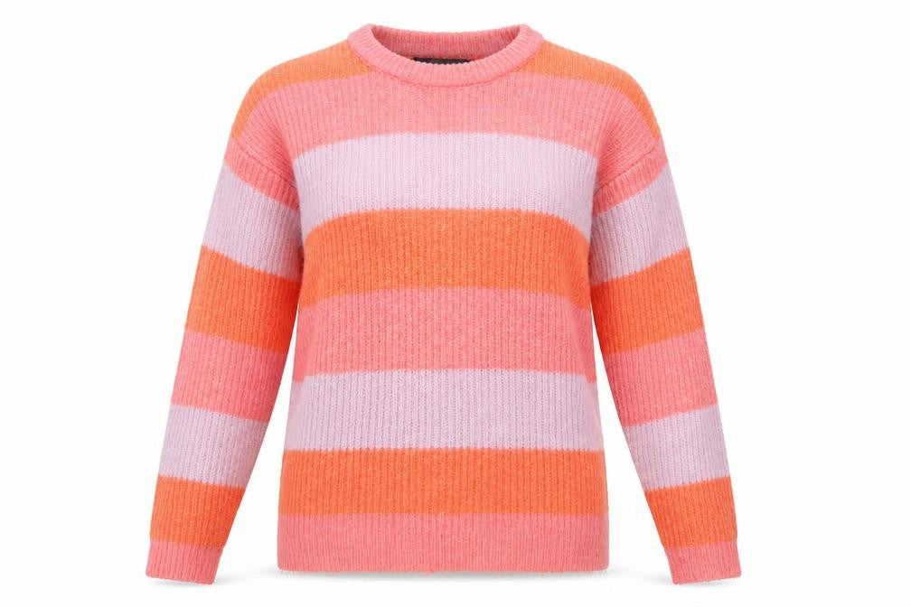 Primark Womens Pink Striped Knit Pullover Jumper Size 4