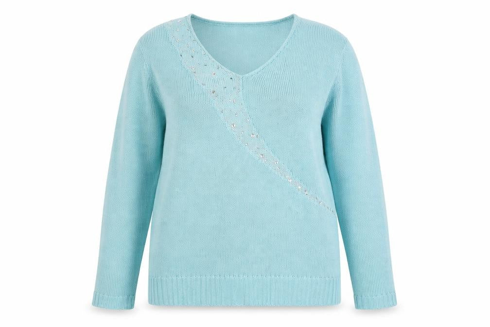Damart Womens Blue  Knit Pullover Jumper Size 14