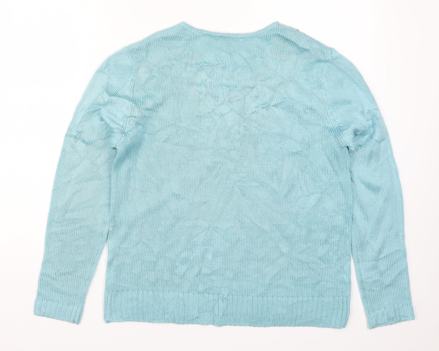 Damart Womens Blue  Knit Pullover Jumper Size 14