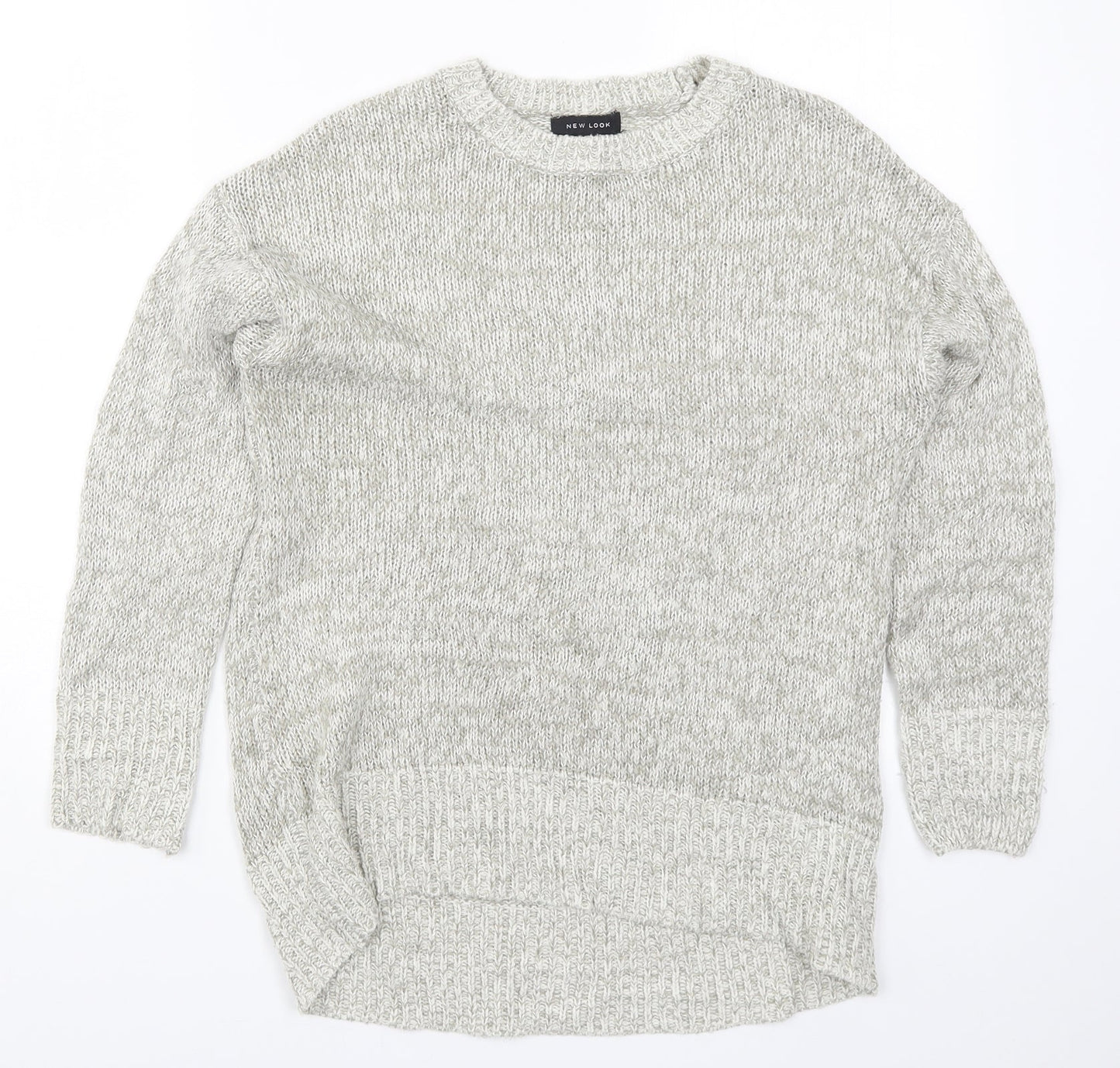 New Look Womens Grey  Knit Pullover Jumper Size S