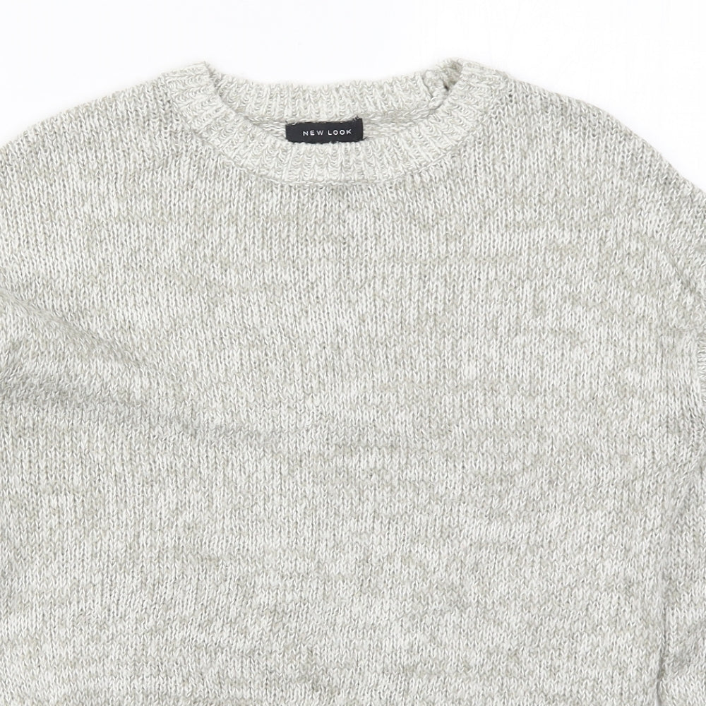 New Look Womens Grey  Knit Pullover Jumper Size S