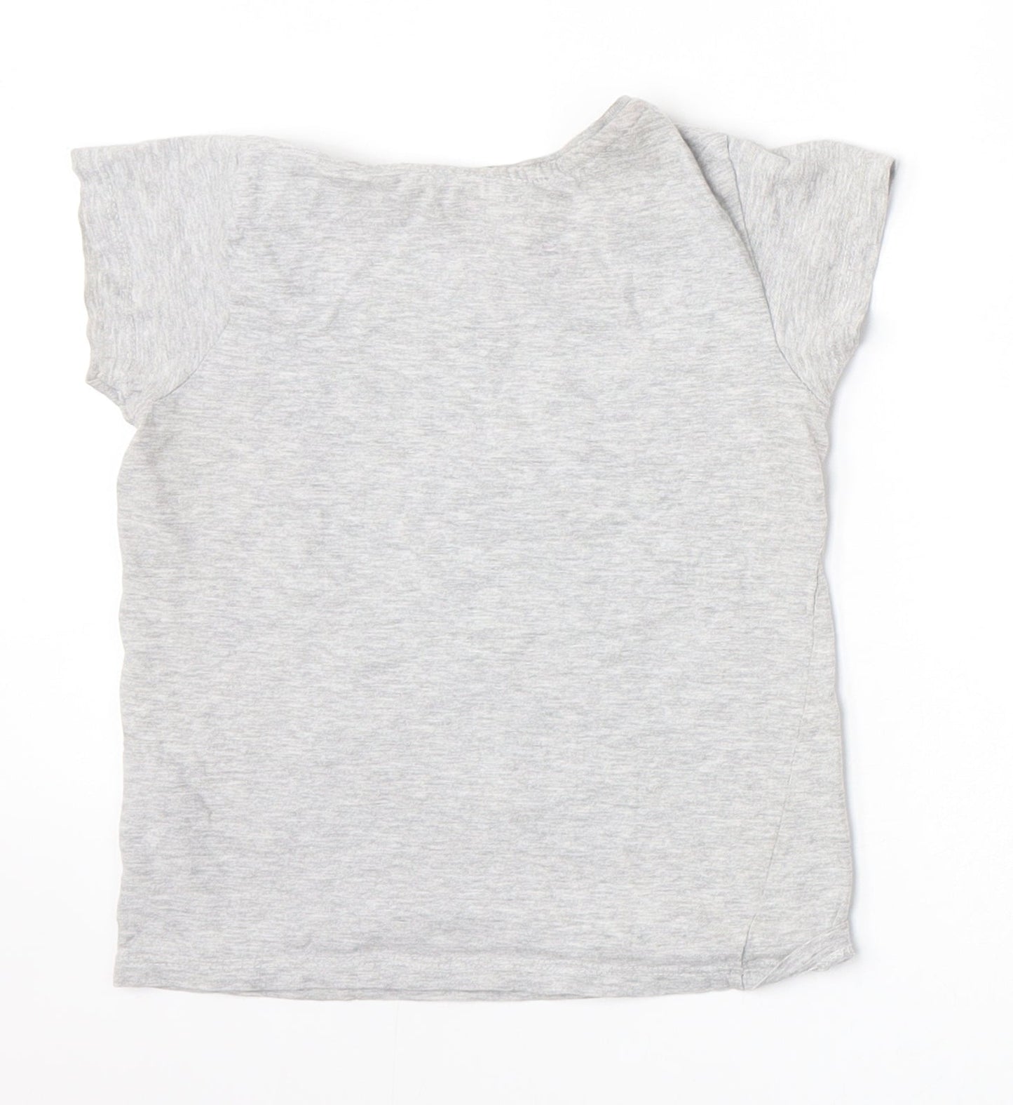 Primark Girls Grey   Basic T-Shirt Size 5-6 Years  - Happy