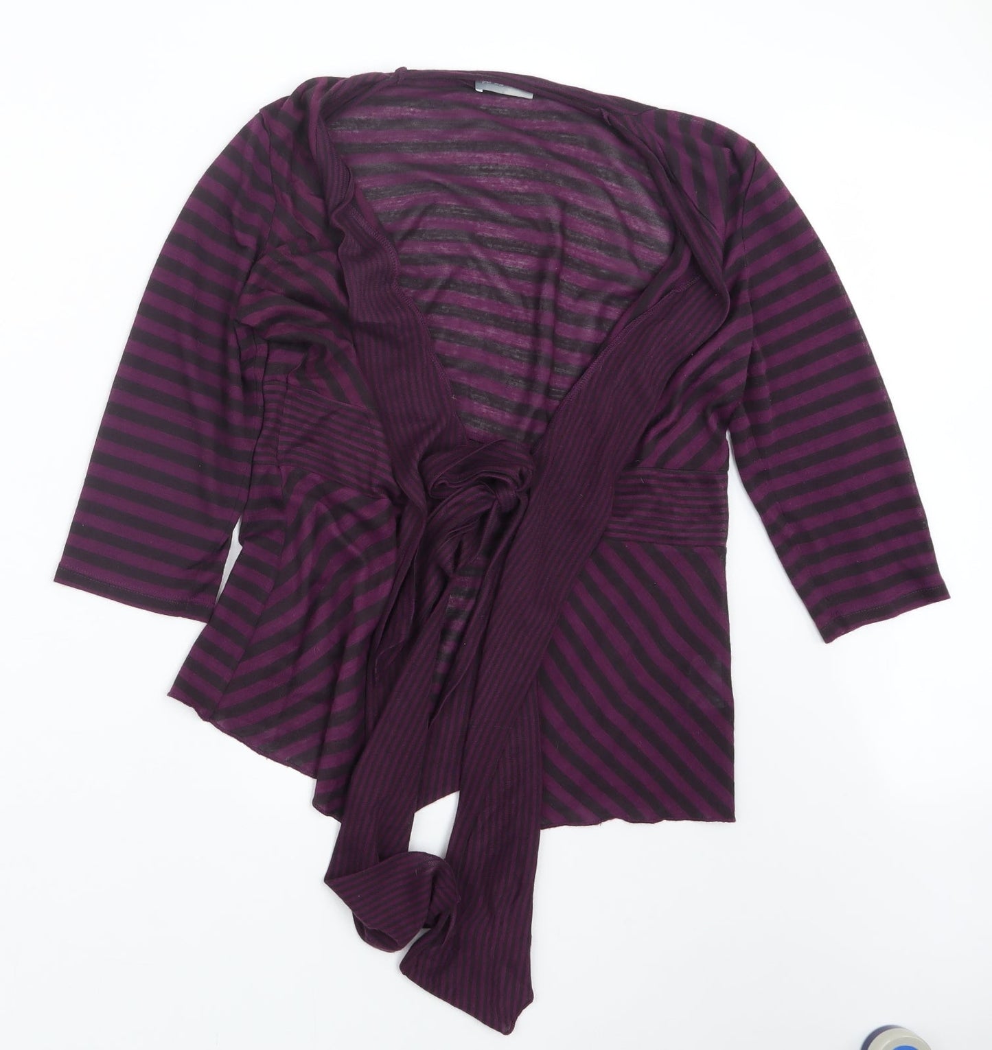 Per Una Womens Purple Striped Knit Cardigan Jumper Size 12