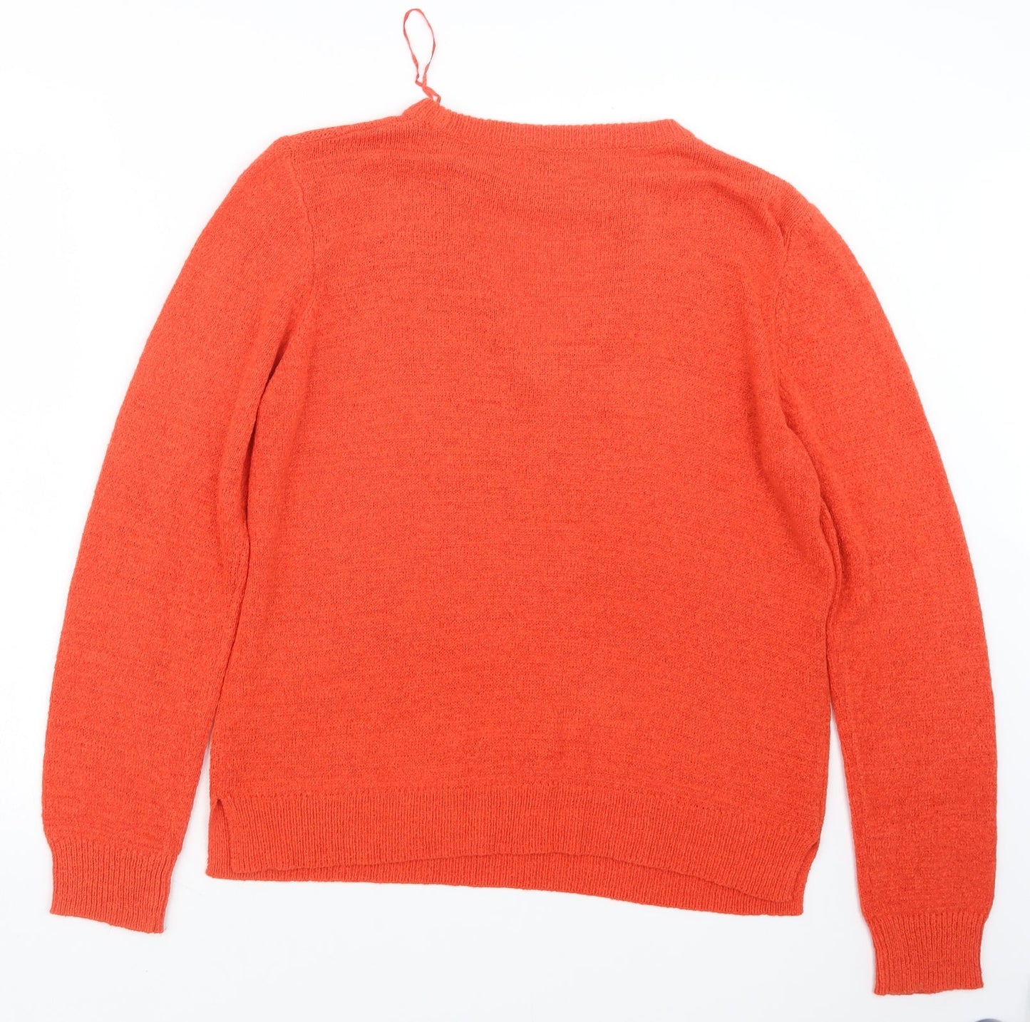 Papaya Womens Orange  Knit Pullover Jumper Size L