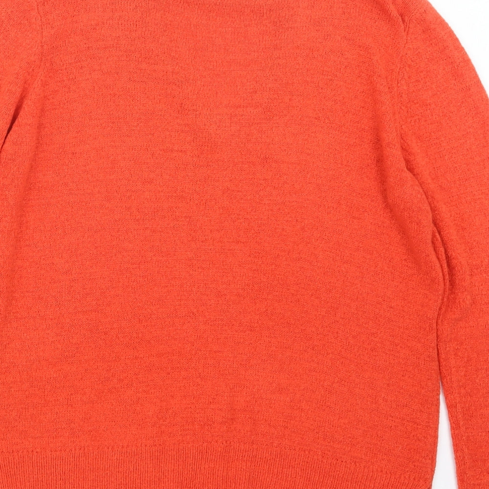 Papaya Womens Orange  Knit Pullover Jumper Size L
