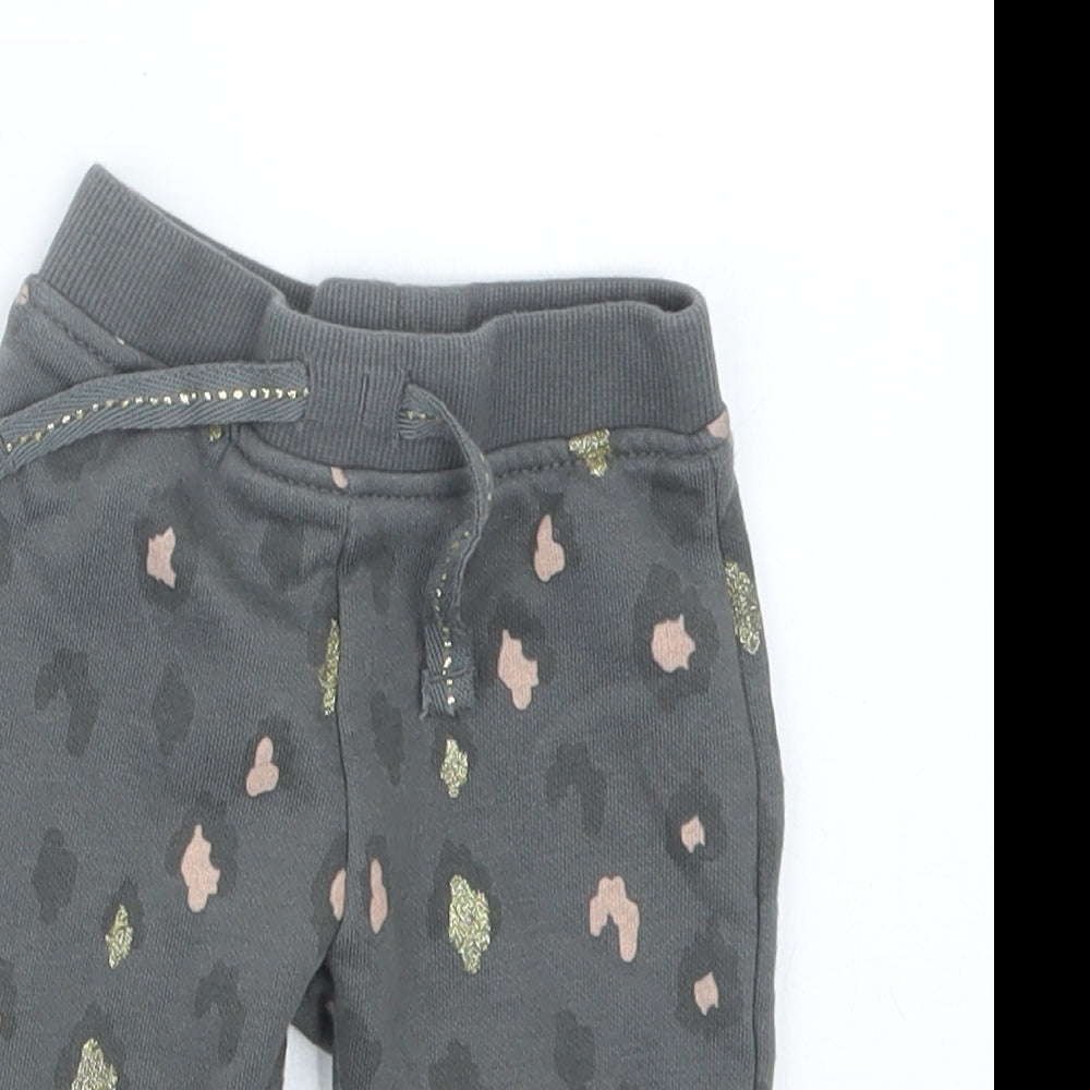 Primark Girls Grey Animal Print  Jogger Trousers Size 3-6 Months