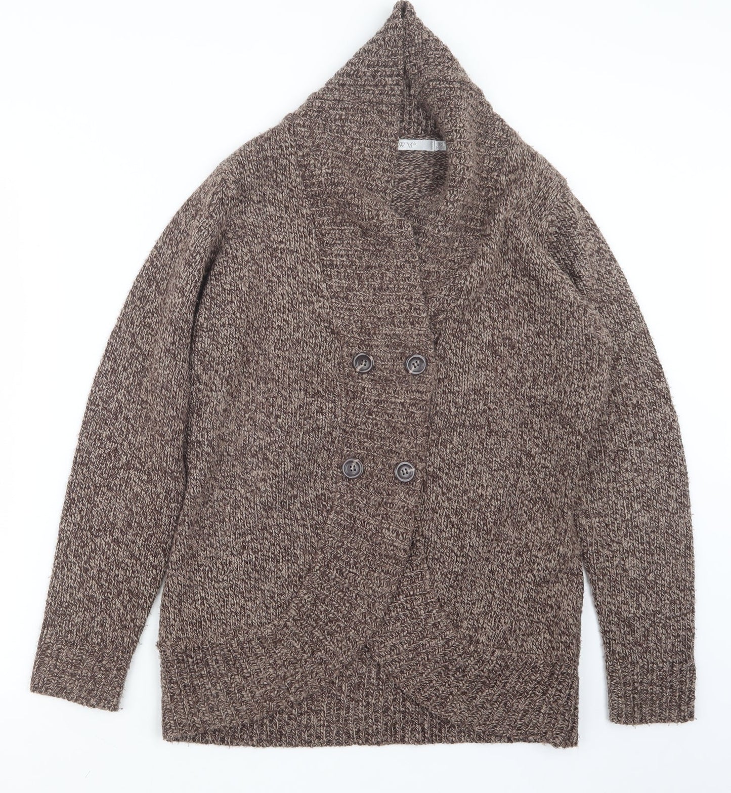 EWM Womens Beige  Knit Cape Jumper Size 14