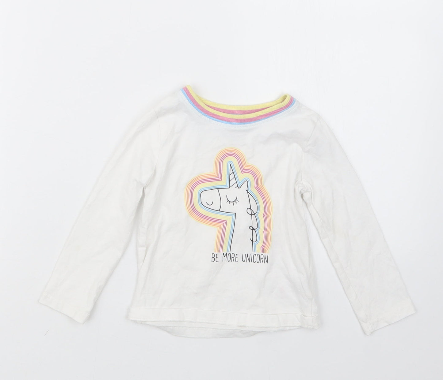 M&Co Girls White   Basic T-Shirt Size 12-18 Months