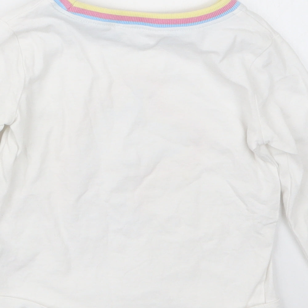 M&Co Girls White   Basic T-Shirt Size 12-18 Months