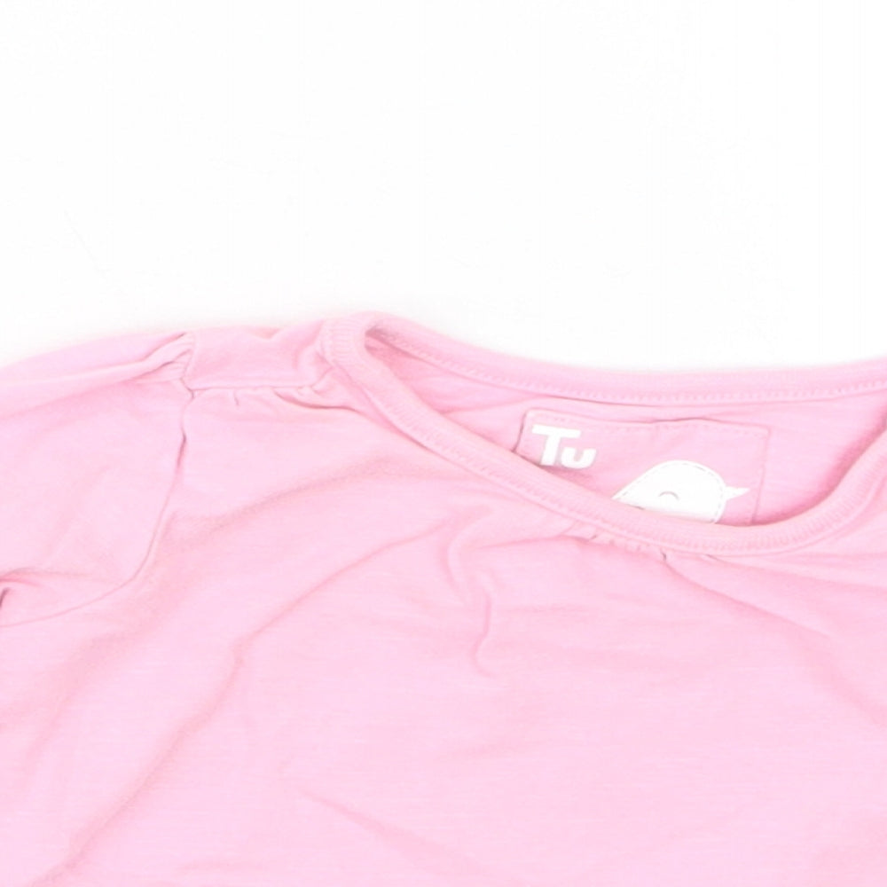 TU Girls Pink   Basic T-Shirt Size 0-3 Months