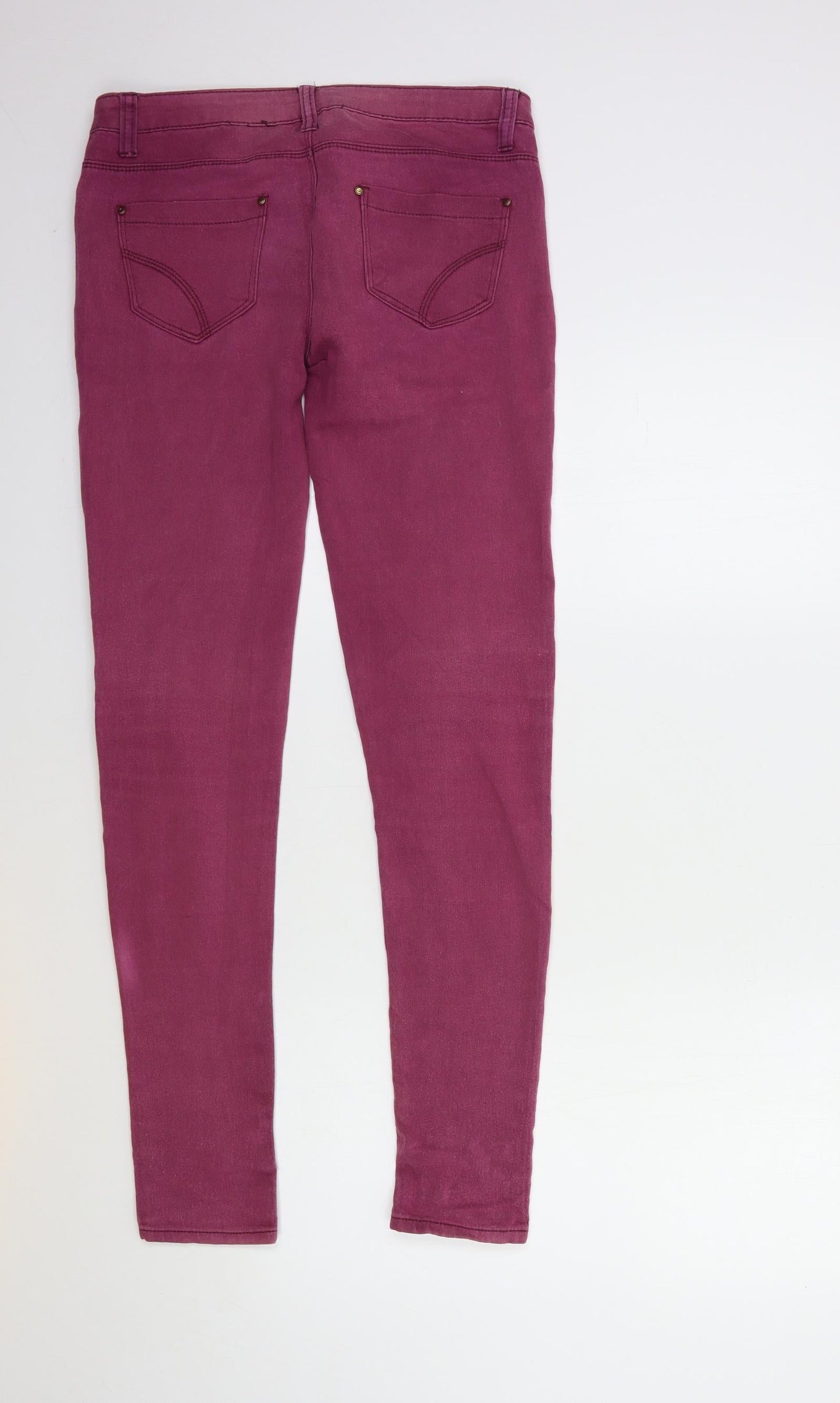 Denim & Co. Womens Purple  Denim Skinny Jeans Size 8 L30 in