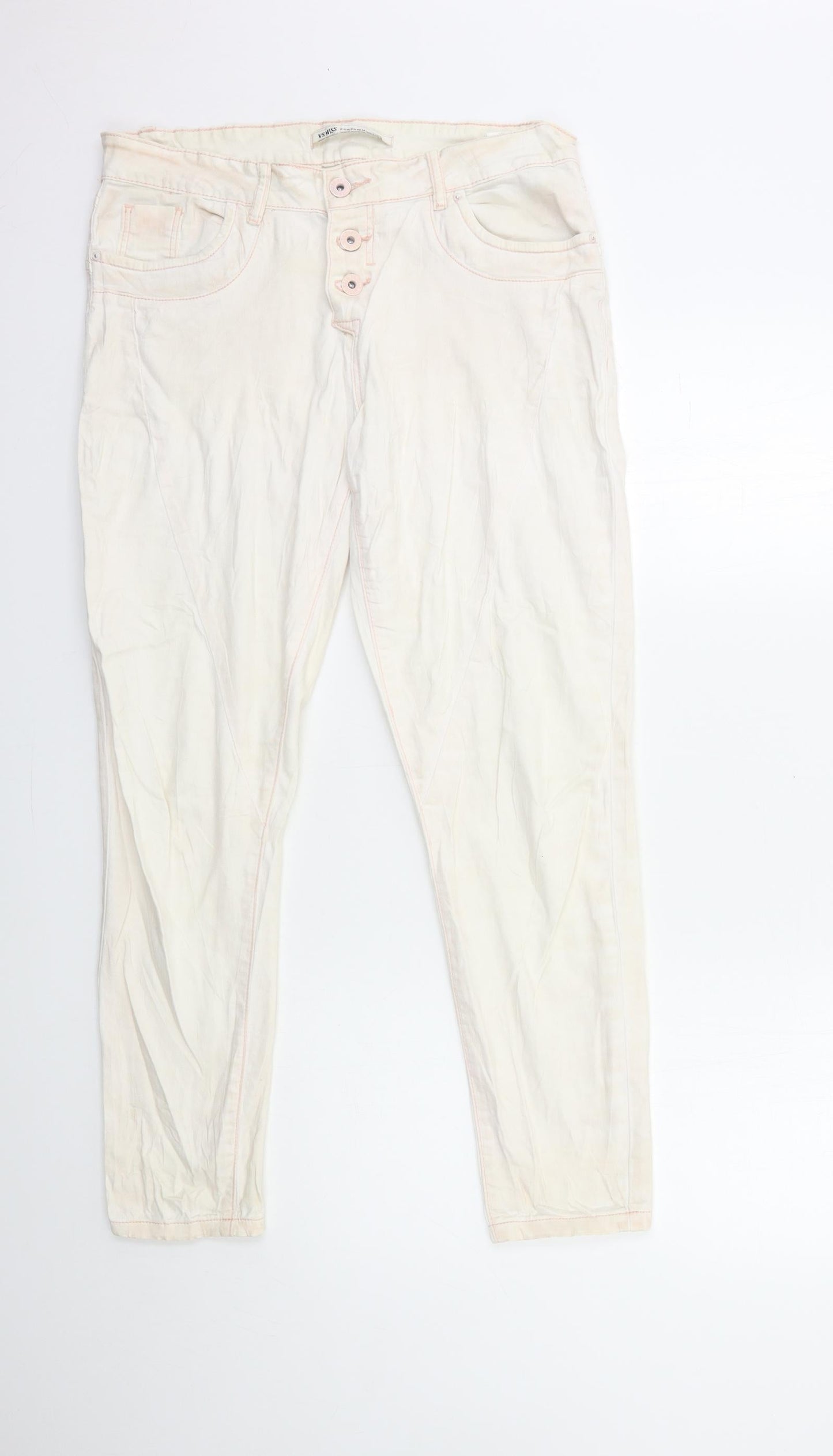 Preworn Womens Pink  Denim Skinny Jeans Size 10 L28 in