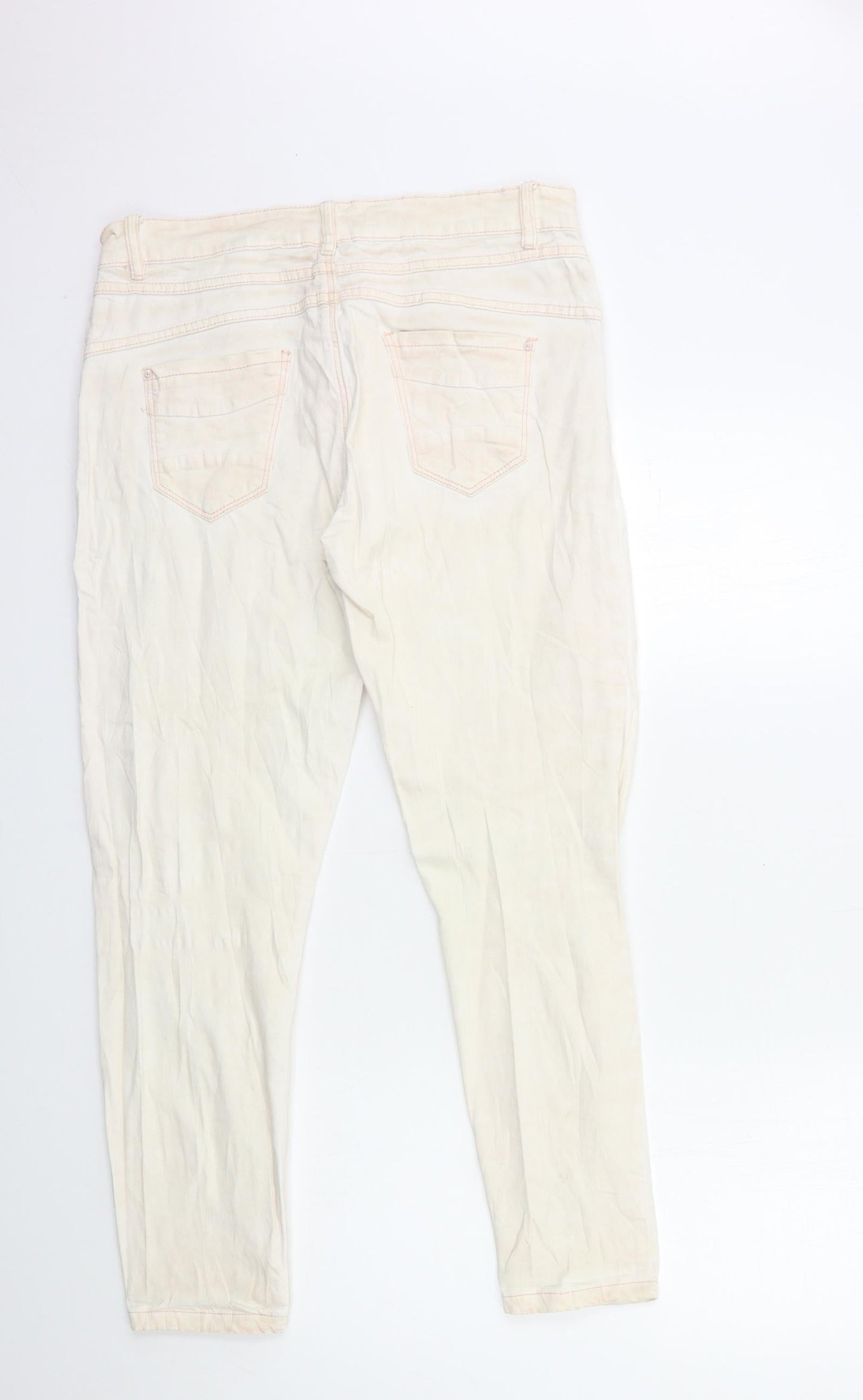 Preworn Womens Pink  Denim Skinny Jeans Size 10 L28 in