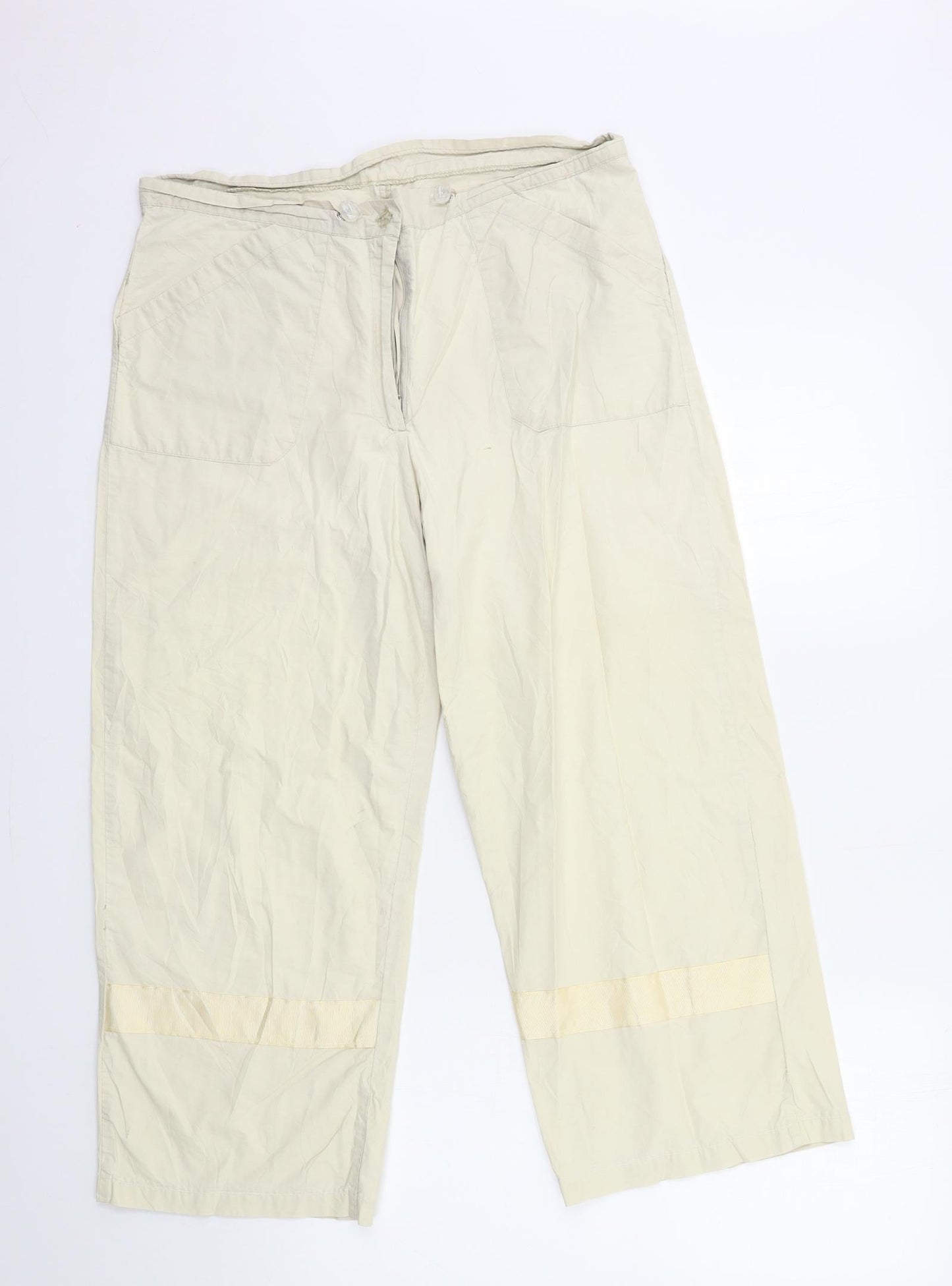 Preworn Womens Beige   Cropped Trousers Size 32 in L25 in