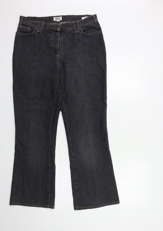 Cecil Womens Black  Denim Bootcut Jeans Size 33 in L29 in