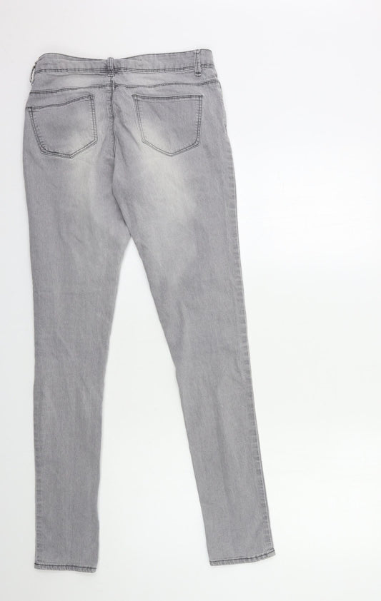 Denim & Co. Womens Grey  Denim Skinny Jeans Size 10 L31 in
