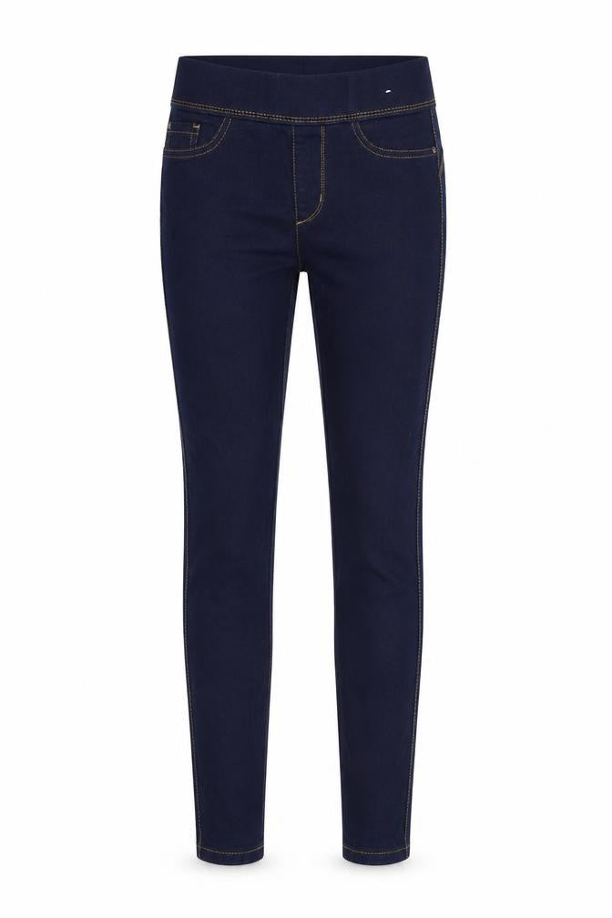 Front view of Denim & Co. women’s blue denim skinny jeans, size UK 6, 29-inch leg