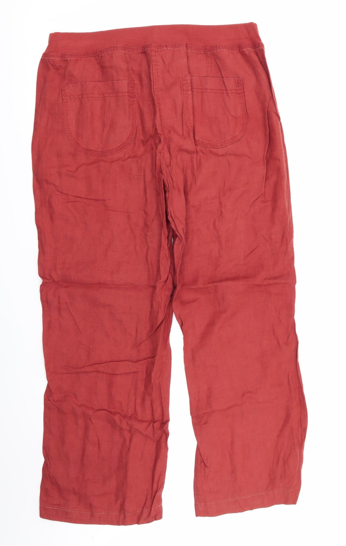 M&S Womens Orange   Trousers  Size 12 L27 in - Stretch waistband
