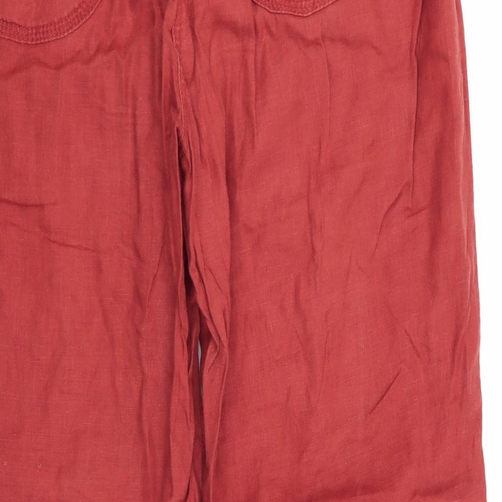 M&S Womens Orange   Trousers  Size 12 L27 in - Stretch waistband