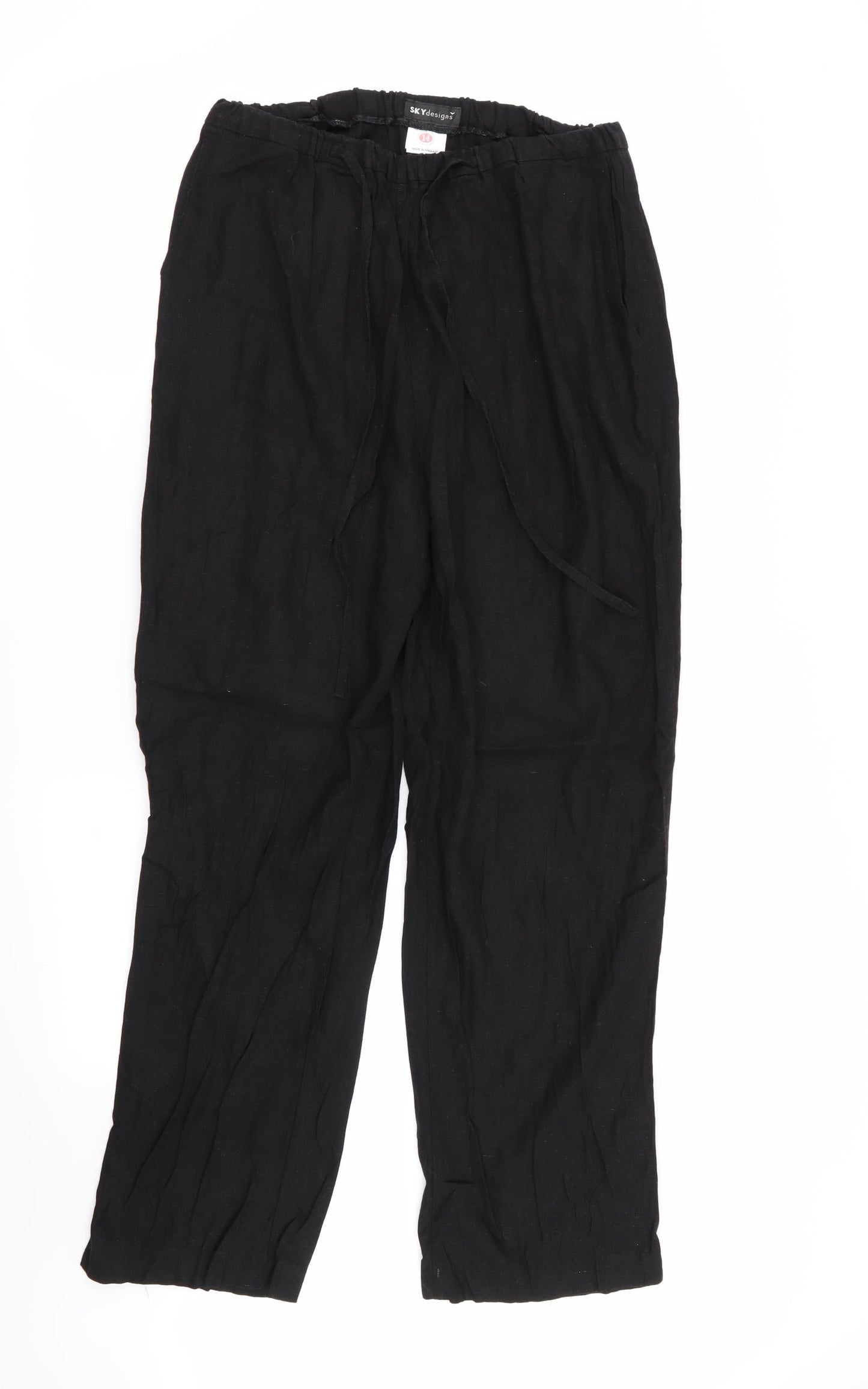 sky designs Womens Black   Trousers  Size 14 L27 in - Stretch waistband