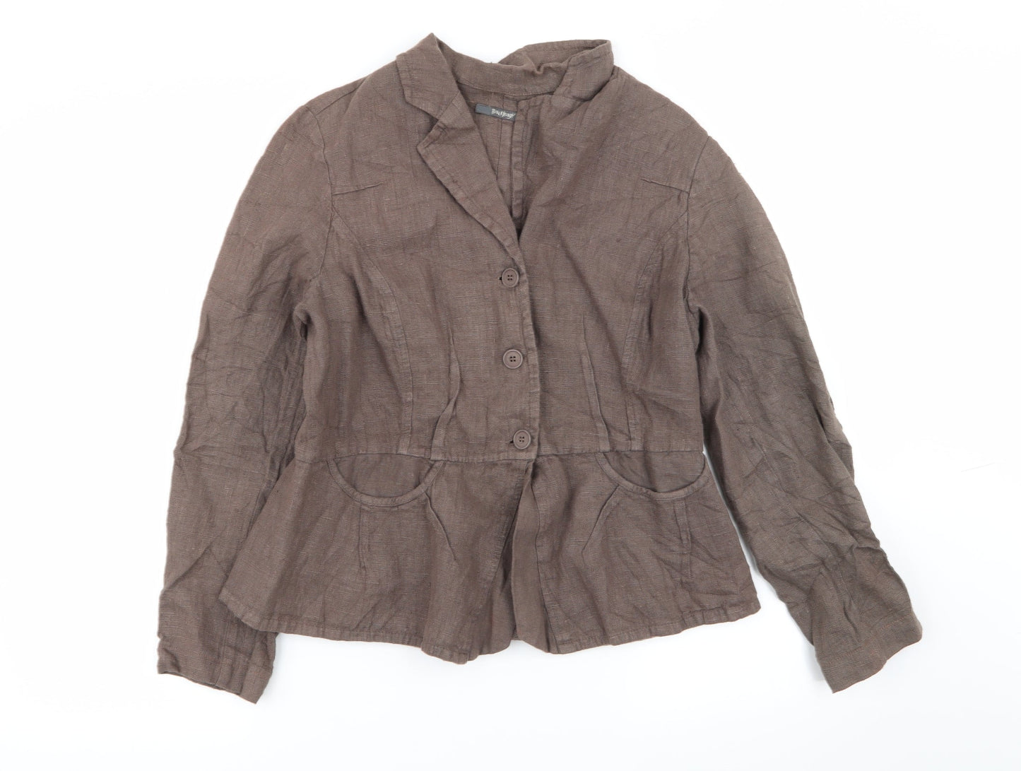 Preworn Womens Brown   Jacket Blazer Size L