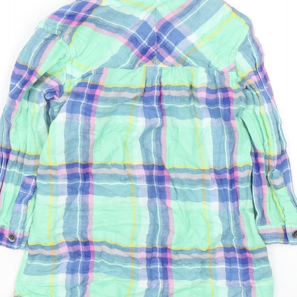 NEXT Girls Green Check  Basic Button-Up Size 12-18 Months