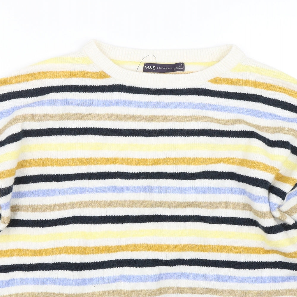M&S Womens Beige Striped  Pullover Jumper Size S