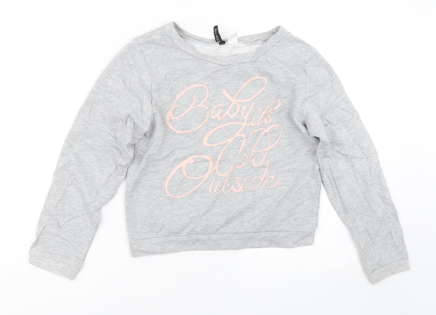 H&M Womens Grey   Pullover Sweatshirt Size XS