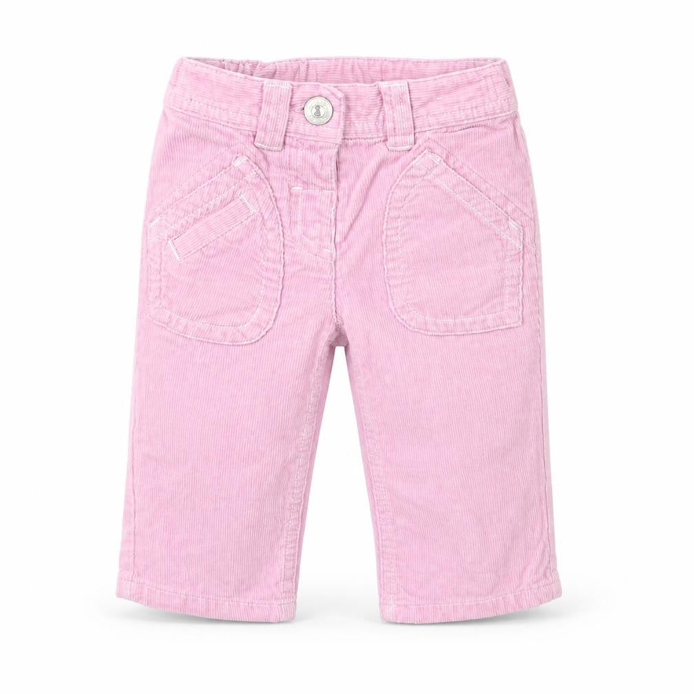 Front view of Next girls’ pink capri jeans, size 6-9, months