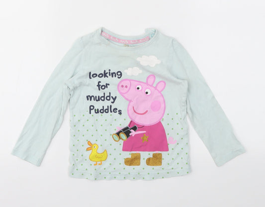 M&S Girls Blue Animal Print  Top Pyjama Top Size 2 Years