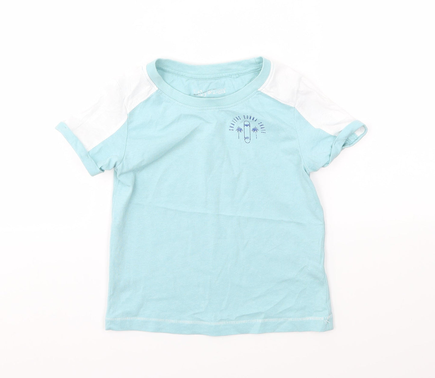 Lily & dan Boys Blue   Basic T-Shirt Size 3-4 Years