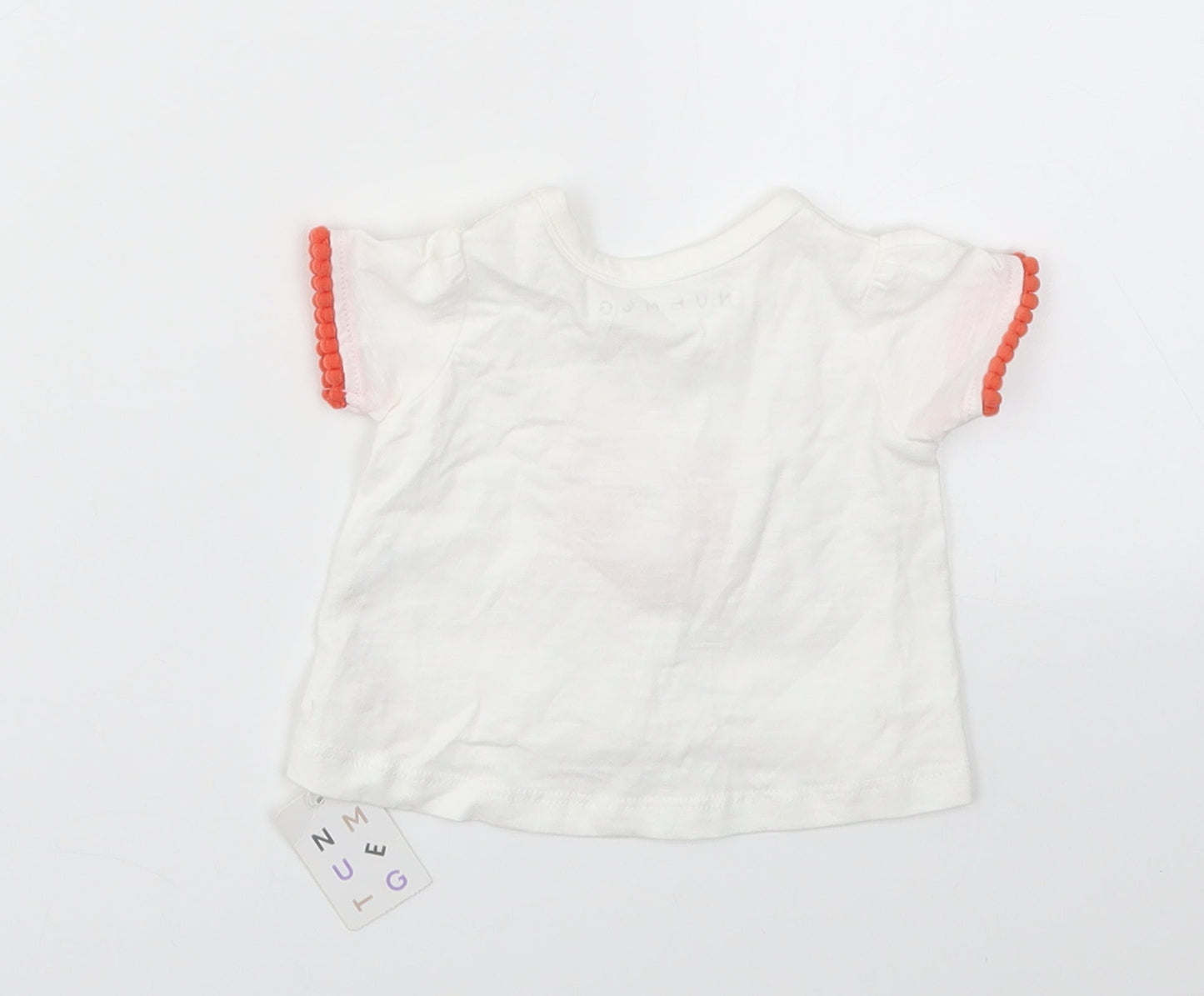 Nutmeg Girls White   Basic T-Shirt Size Newborn