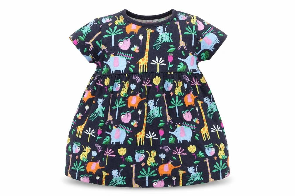 Front view of Debenhams girls’ multicoloured animal print fit & flare, size 3-6, months