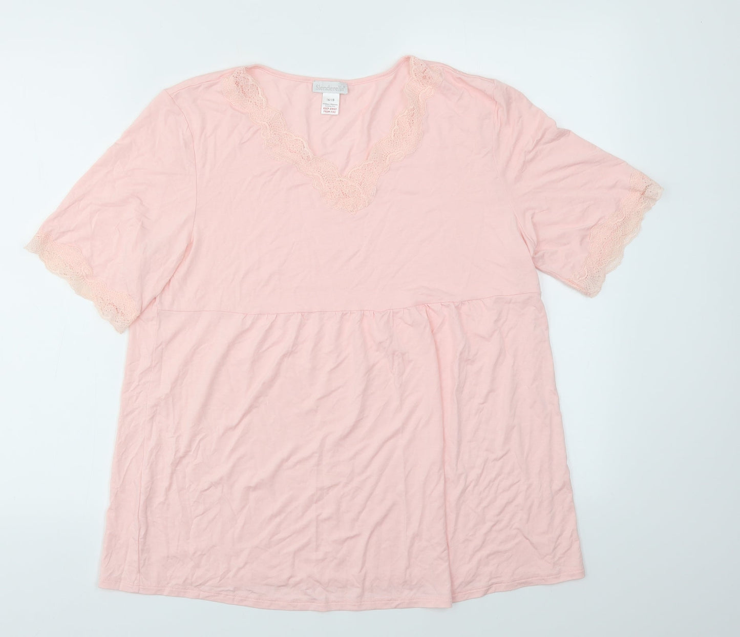 Slenderella Womens Pink   Top Pyjama Top Size 16