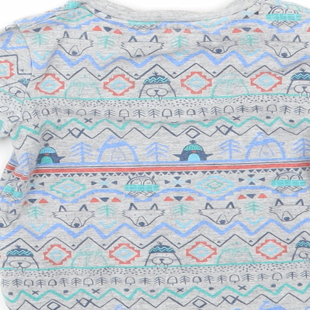M&S Boys Multicoloured Animal Print  Basic T-Shirt Size 9-12 Months