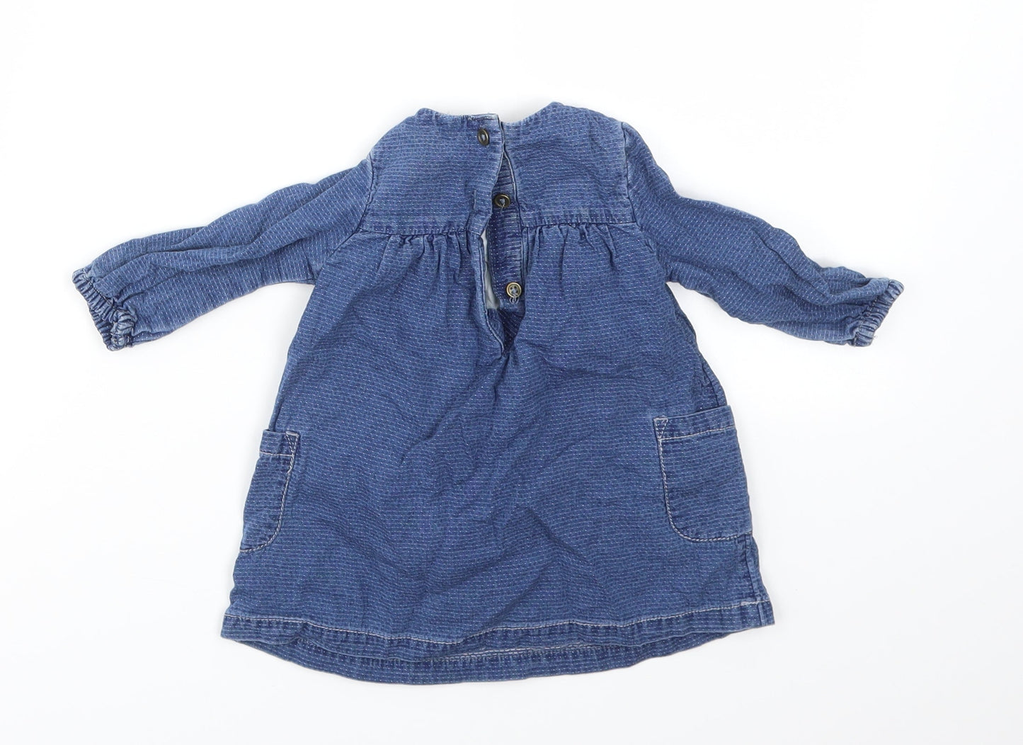 TU Girls Blue Houndstooth  Fit & Flare  Size 0-3 Months